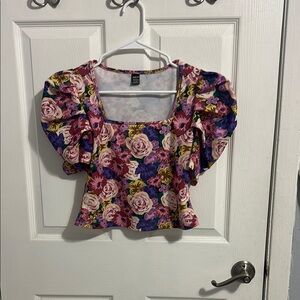 Floral Puff Sleeve Top